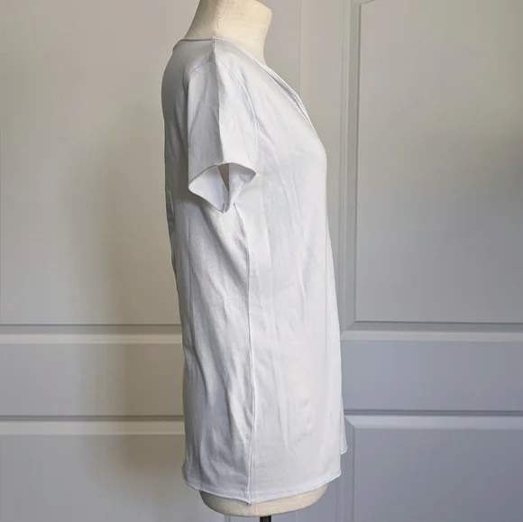 Zadig & Voltaire Tee Tunisien MC Skull V-Neck Short Sleeve Metallic Grey M NWT - Picture 9 of 16